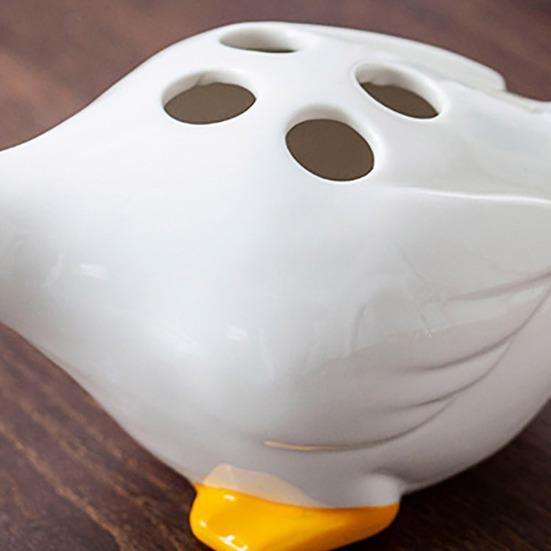 Duck Toothbrush Holder Ceramic Cute Toothbrush Organizer Decorative Cartoon Duck Toothbrush