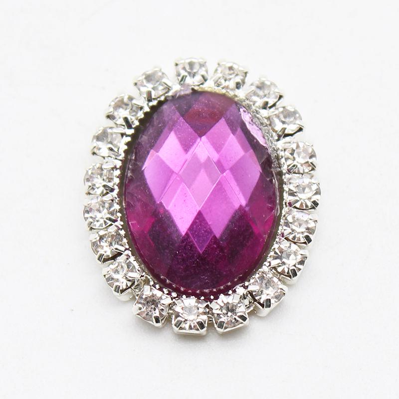 20x24mm Oval Acrylic Rhinestone Flatback Buttons for Handmade Jewelry and DIY Clothing Accessories