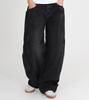 Beoteunseoul Wide Curved Big Pocket Balloon Fit Denim (Black)