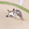 Chic Retro Distressed White Fox Ring: Women's Cute, Versatile Fashion Accessory