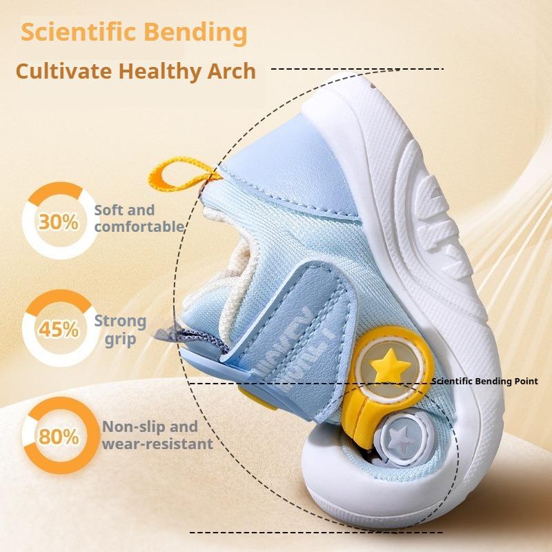 New Spring Autumn Lightweight Toddler Walking Shoes Cartoon Anti-Slip Stay-On Sports Sneakers for Baby Boys Girls