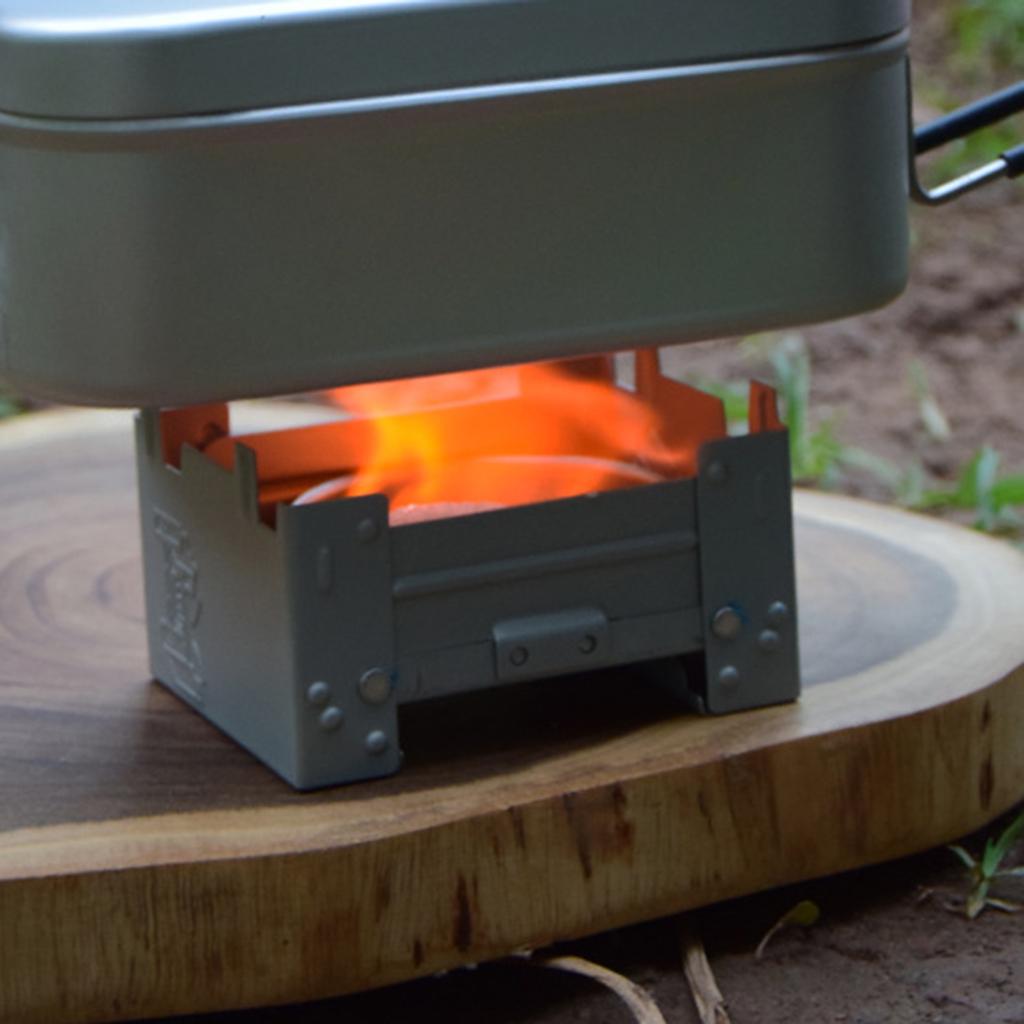 Tragbarer Campingkocher für Wandern Camping Picknicks Spiritusbrenner Festbrennstoffkocher Faltbarer Spirituskocher