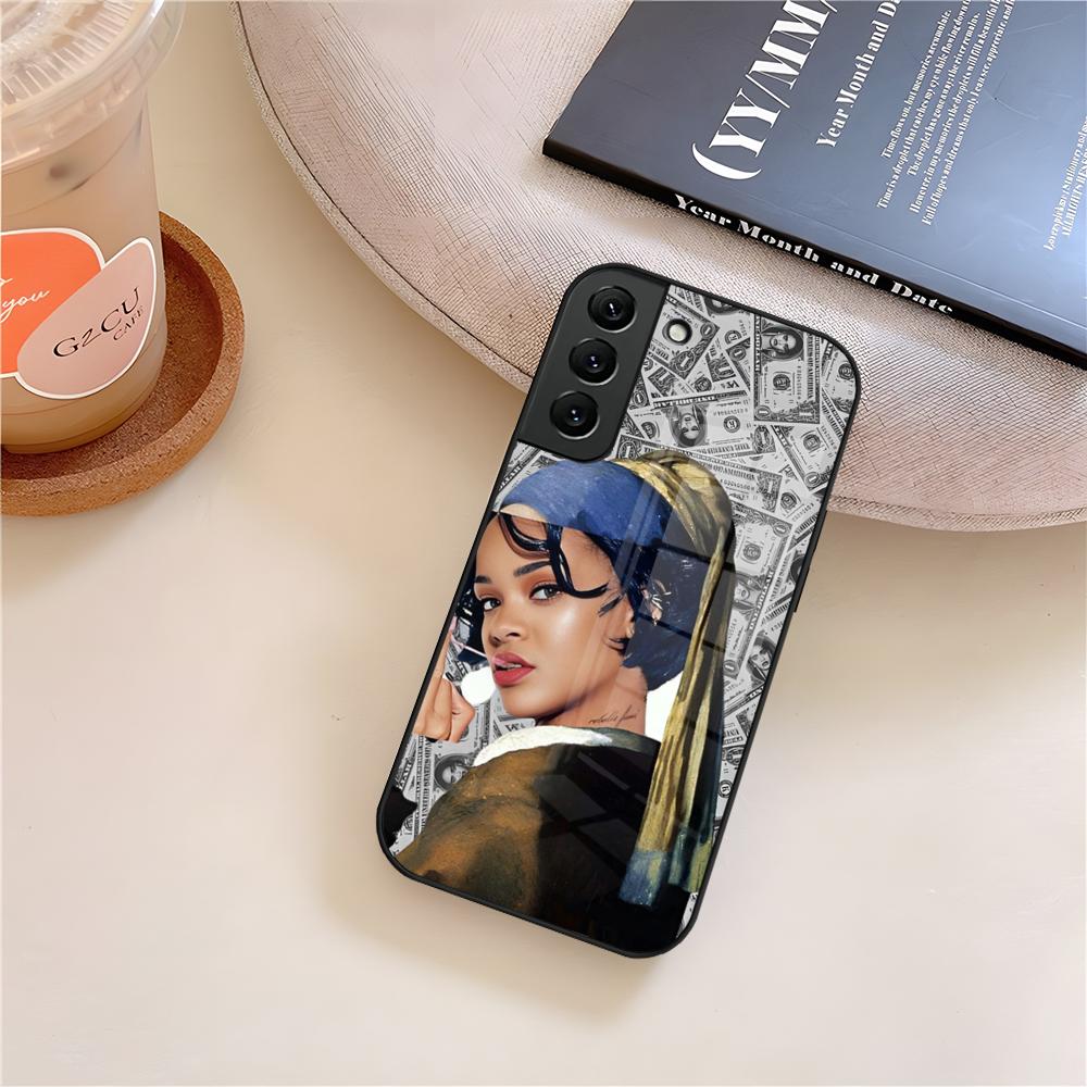 R-Rihanna Singer Phone Case Glass For Samsung Galaxy S26 S25 S23 S24 S21 S22 S20 Ultra Fe Plus A15 A14 Cover