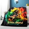 1PC Custom Name Rasta Music Legend flannel blanket versatile,all-season throw suitable for the living room,bedroom,camping,travel,and gift