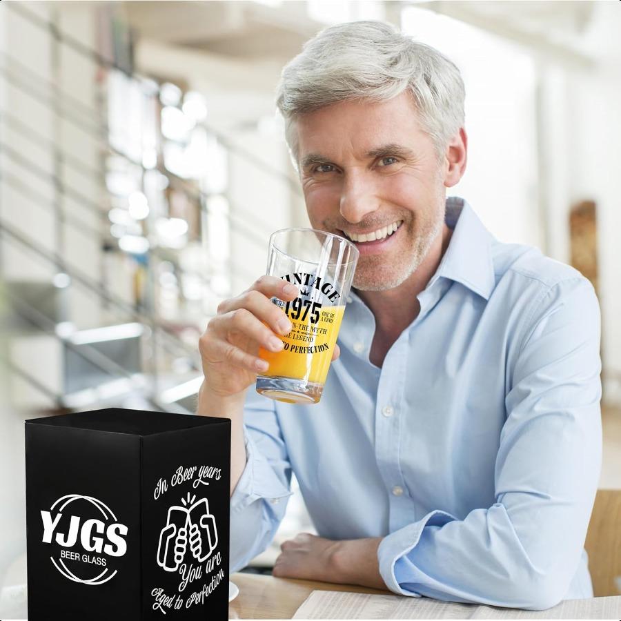 

Подарки на 50-летие для мужчин 1975 Пивной бокал 16 унций Украшения на 50-летие Подарки 50-летнему мужчине Подарки на 50-летие для мужчин Мужской 50-летний юбилей Бирт United States