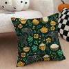 Elephant and Flower Cushion Cover Natural Linen Double Sided Print  Throw Pillow Case for Sofa Couch Home Decor