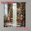 2pcs 2D Flat Printing Christmas Window Drapes Christmas9 Versatile Fabric Without Electricity Festive Holiday Perfect for Po