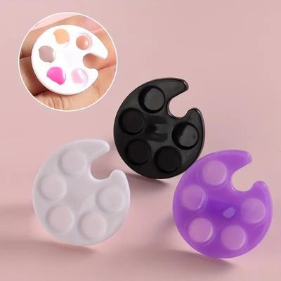 10Pcs Plastic Nail Art Palette Mini Finger Ring Dish UV Polish Gel Painting Drawing Pigment Holder Plate Manicure Tools