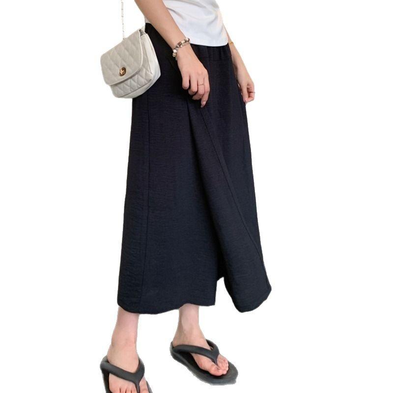 Large Size Women's Clothing Thin Sunscreen Culottes Women High Waist Split Legs Thick and Thin Eightnine Point Pants Skirt