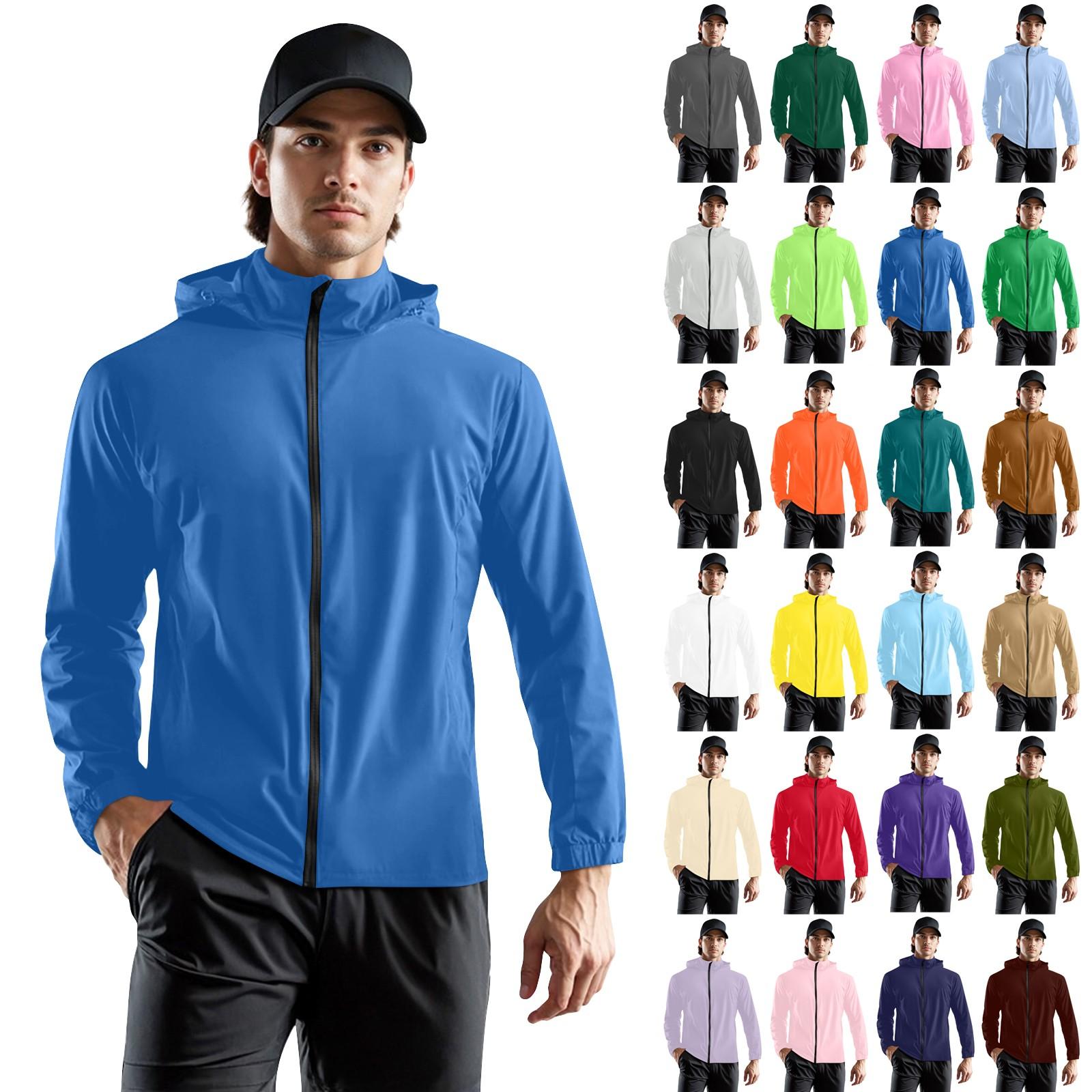 

Children s Adult Solid Color Hooded Training Windproof,Rainproof And Sun-proof Sports Jacket Running Fitness Quick-drying Jacket 110 армія зелений колір