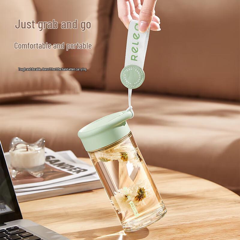 RELEA Double Wall Glass Tea Infuser Bottle