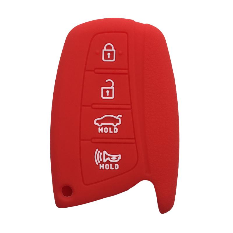 

Remote Silicone Car Key Holder Shell Fob For Hyundai Grand Santa Fe Genesis Grandeur HG Ix45 Elantra Accent Key Cover Control красный