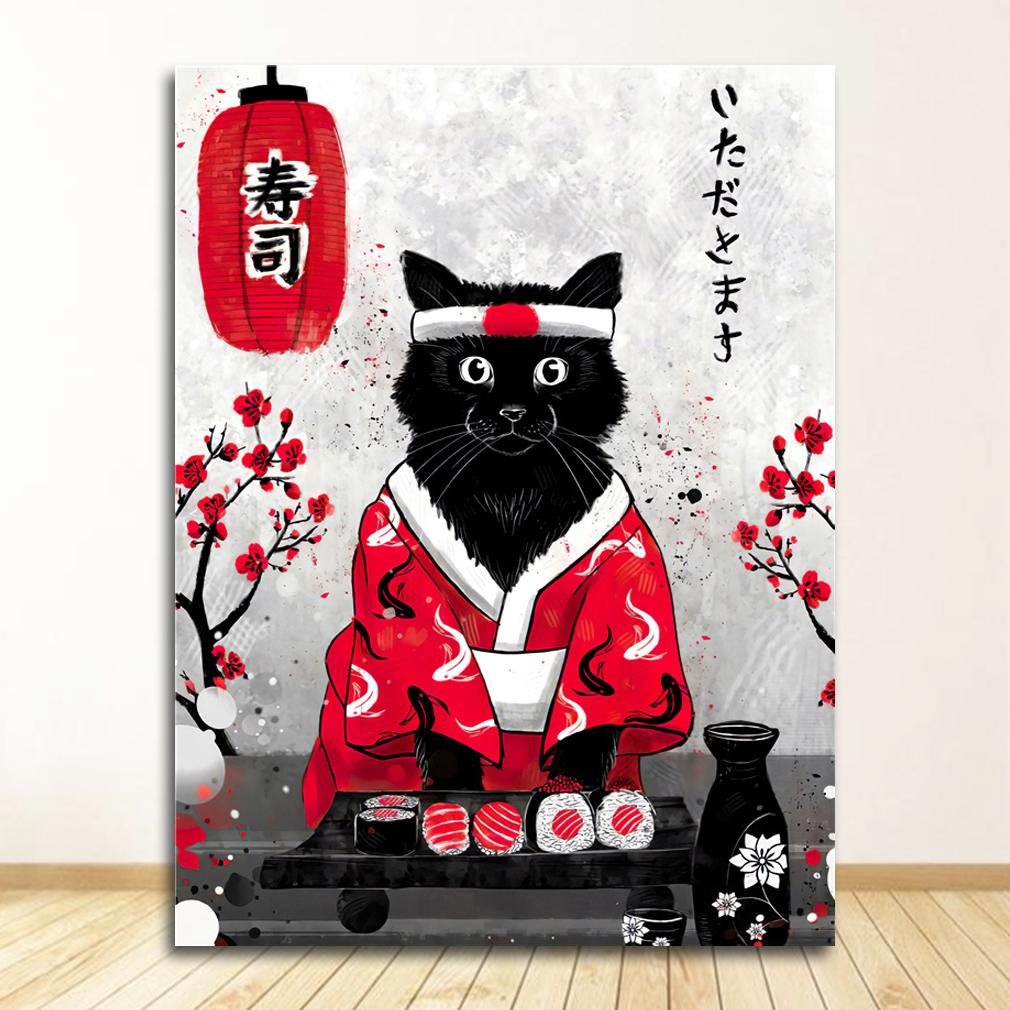 Prints Painting Pictures Wall Art Ruby Geisha Japanese Samurai Modular Canvas Poster Bedside Background Home Decor