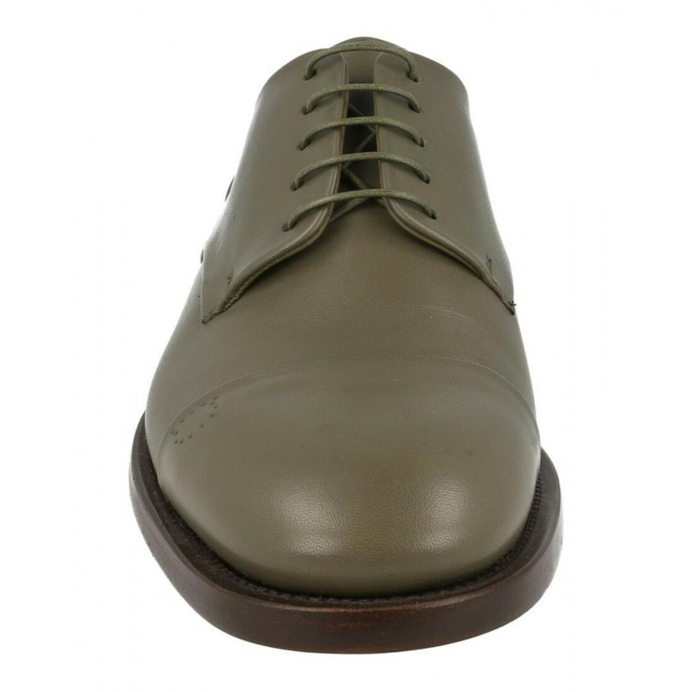 Salvatore Ferragamo Green Gavino Leather Oxfords