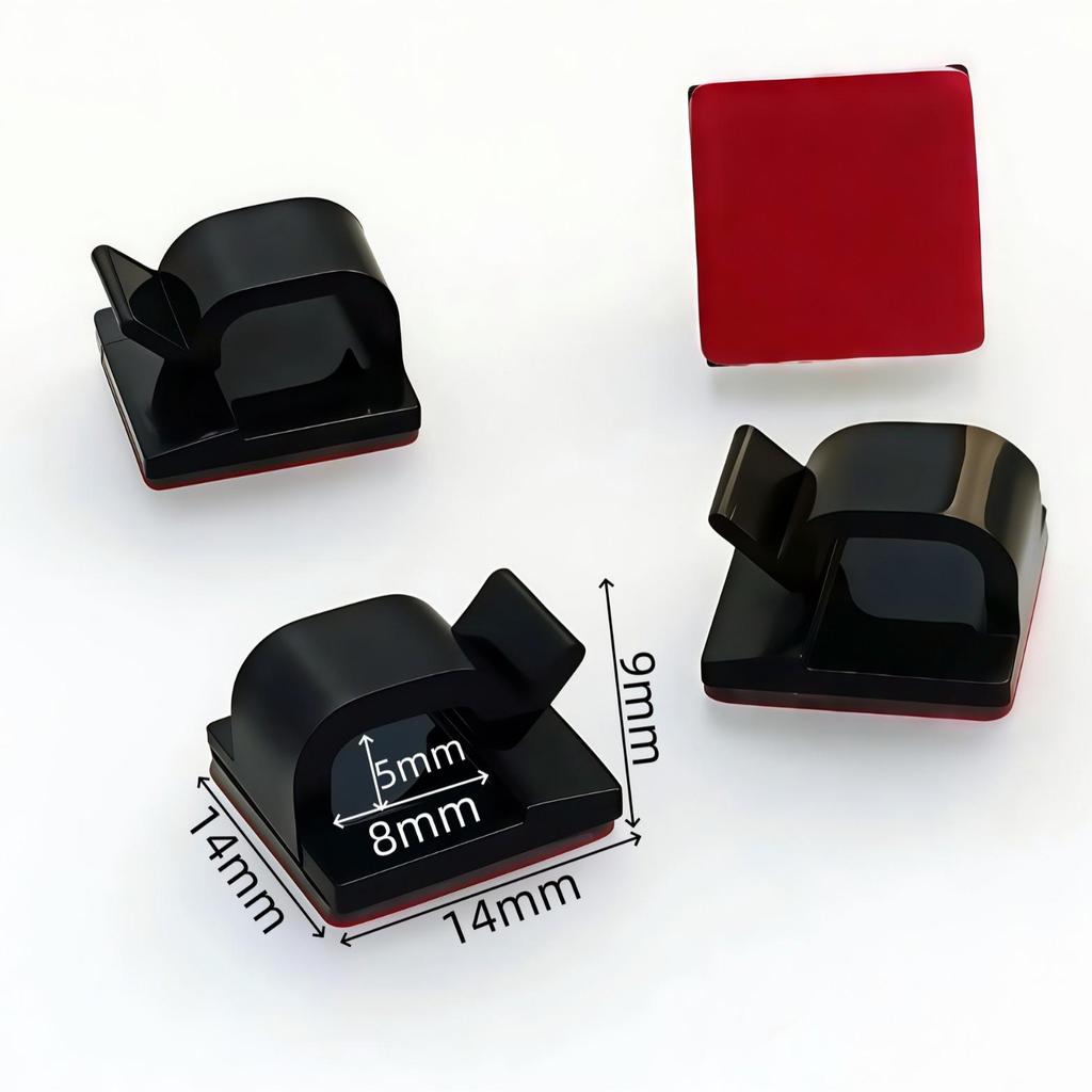 XK001 Self-Adhesive Hole-Free Cable Clip Holder for Car & Network Organization