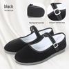 Women's Yangge Dance Cloth Shoes - Black-Soled, High-Heeled, Ethnic Tibetan & Northeast Folk Style for Exams