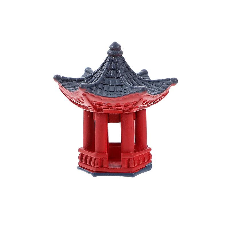 2 SZT Mini Dekoracja Biurka Brama Torii Japoński Ogród Miniaturowe Ozdoby Kapliczki Mikro Kamienny Pawilon Półka Japonia