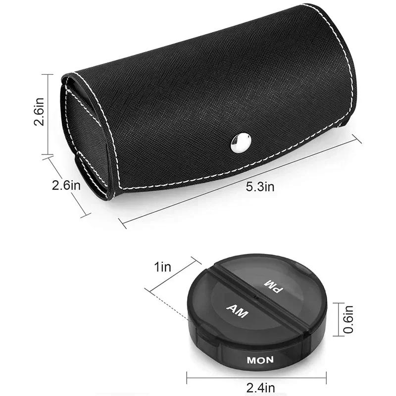 Weekly 7 Days Pill Medicine Box Holder Organizer Weekly 7 Day 14 Slots Pill Storage Box for Medications Supplements Vitamins