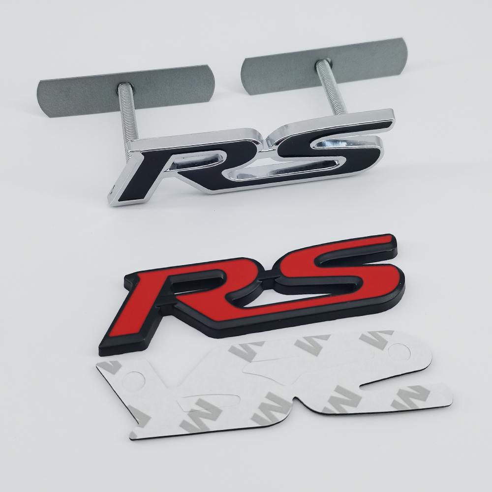 MPC4 3D Metal Logo RS Emblem Letters Car Front Grille Badge Rear Trunk Sticker For Honda Civic City Fit Shuttle Jazz Car Acceessories