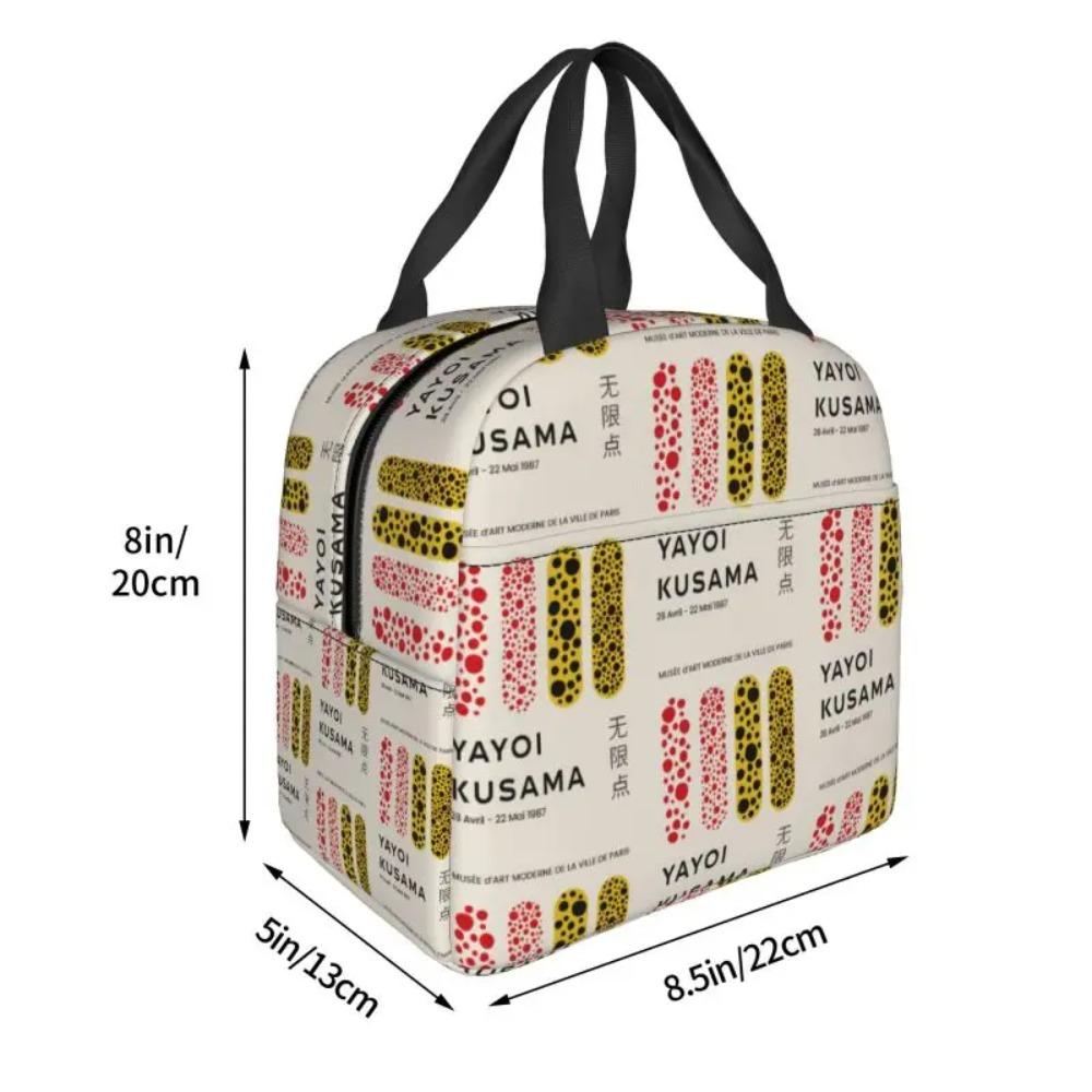 Custom Yayoi Kusama Abstract Art Insulated Lunch Bags for Women Resuable Thermal Cooler Food Lunch Box Kids School Children