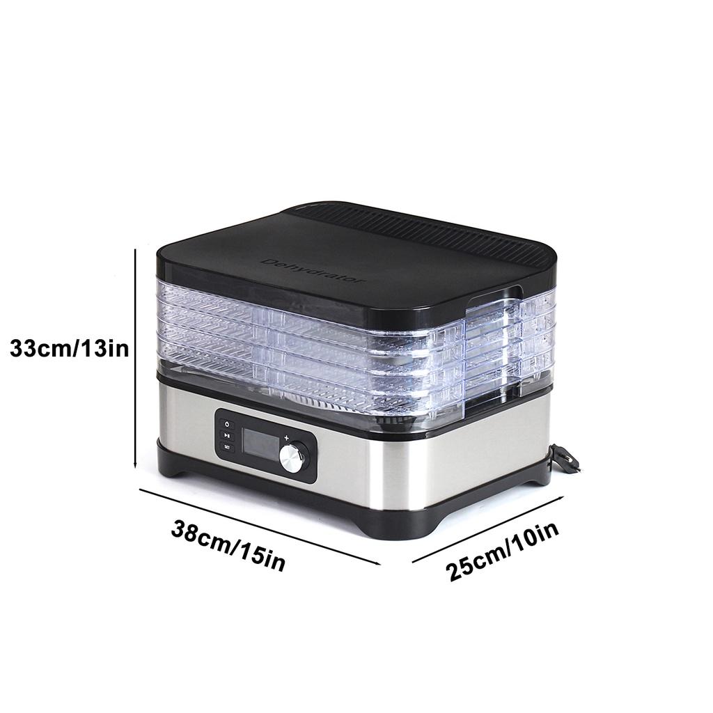 220V 5 Tăvi Uscător Alimente Deshidrator Deshidrator Alimentar Casnic cu Temporizator Digital și Control Temperatură pentru Fructe Legume Carne Vită