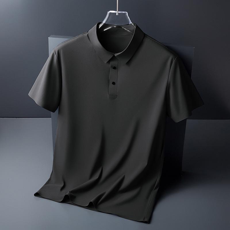 Men's Business Casual Ice Silk Polo - Slim Fit Summer Short-Sleeve Shirt