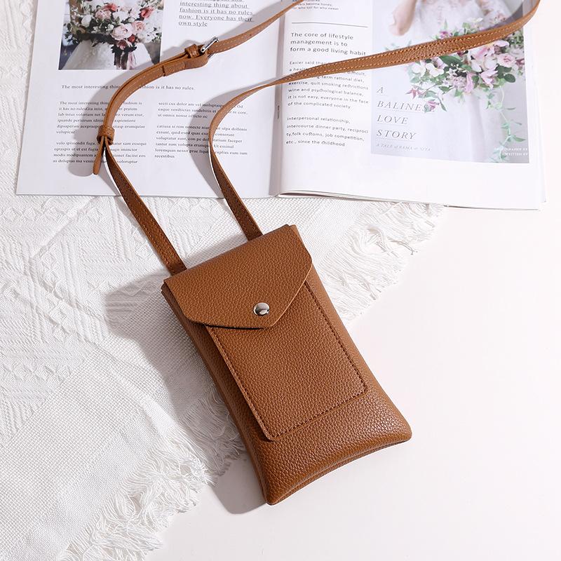 Women Bags Lychee Pattern Soft Leather Wallets Cell Phe Purse Flap Crossbody Shoulder Strap Handbag for Female Daily Bags Sac