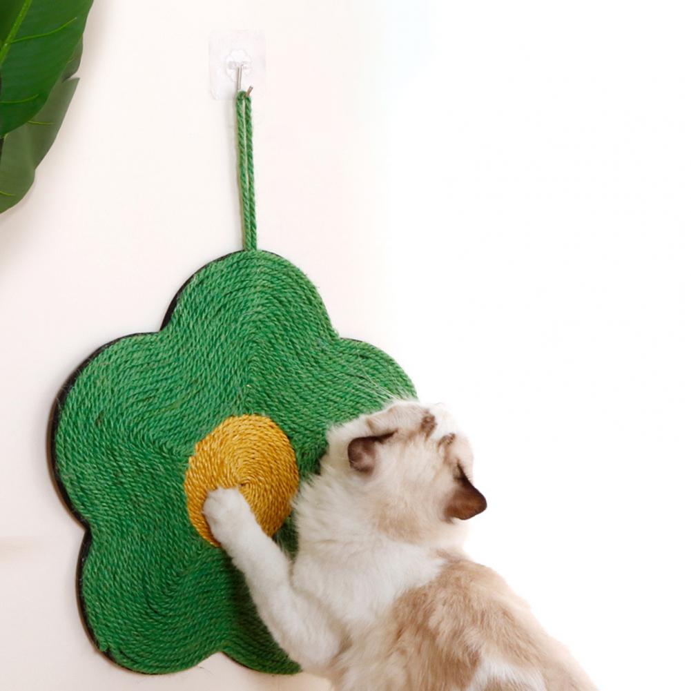 Hanging Claw Grinder Easy to Clean Cat Scratching Pad Natural Sisal Cat Scratcher Mat for Indoor Cats Flower Orange Shape Claw