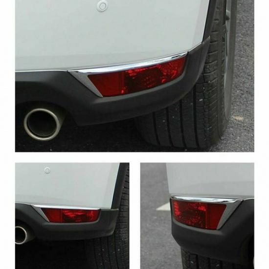 Chrome Rear Fog Lamp Light Cover Trim Fit For Mazda CX-5 CX5 2017 18 19 20