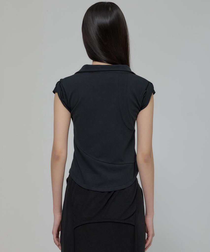 Peulleeoeob Paneled Half Shirts (Fl-123_Black)