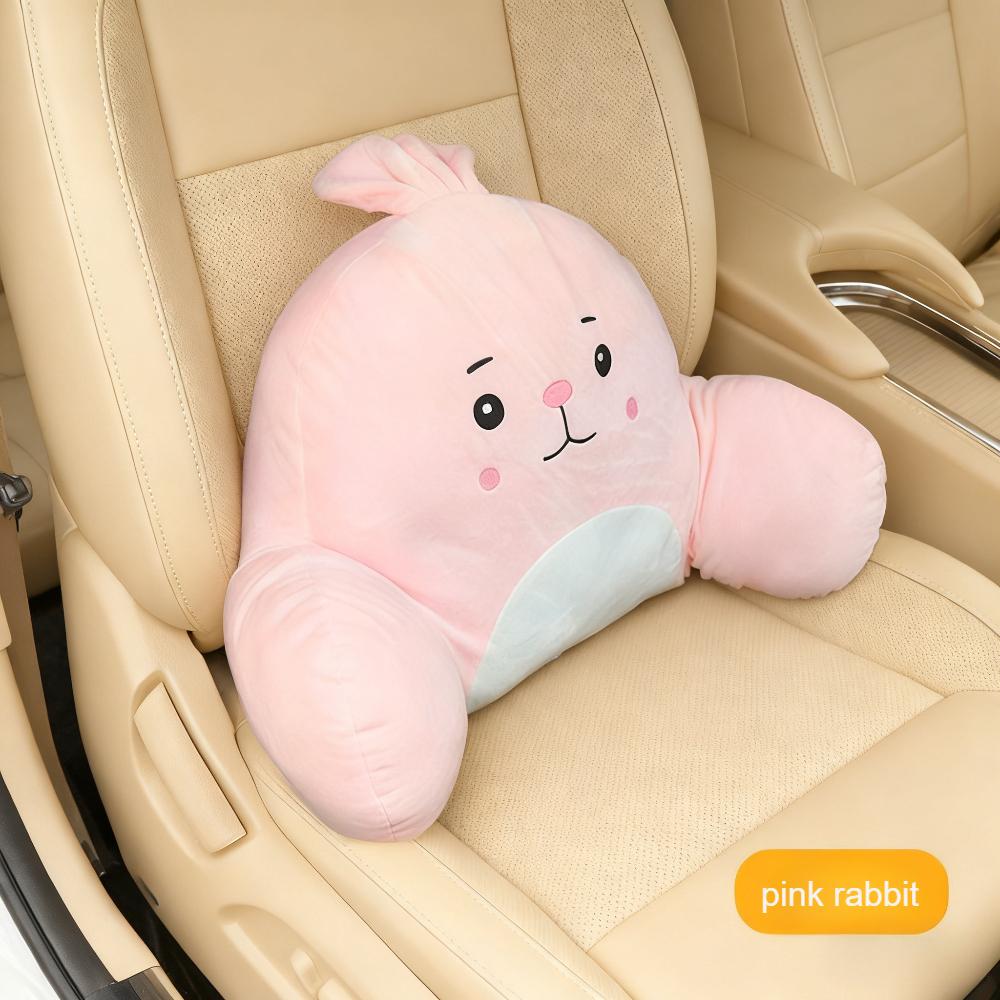Cartoon Car Neck Pillow Plush Headrest Cushion Auto Lumbar Support Pillow Waist Cushion Cute Car Headrest Pillow