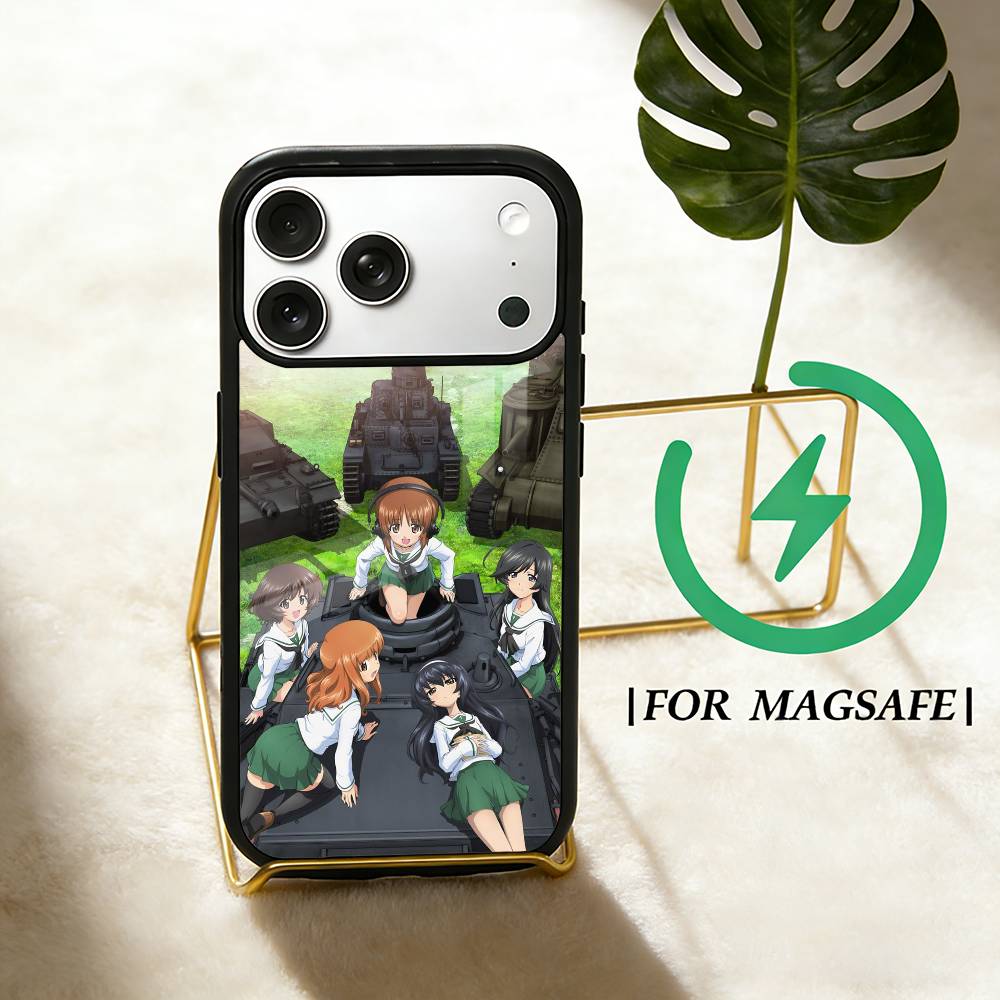 

G-Girls U-Und Anime P-Panzer Phone Case For iPhone 17 16 15 14 13 12 Pro Max Plus for Magsafe Mirror Wireless Magnetic Cover iPhone12