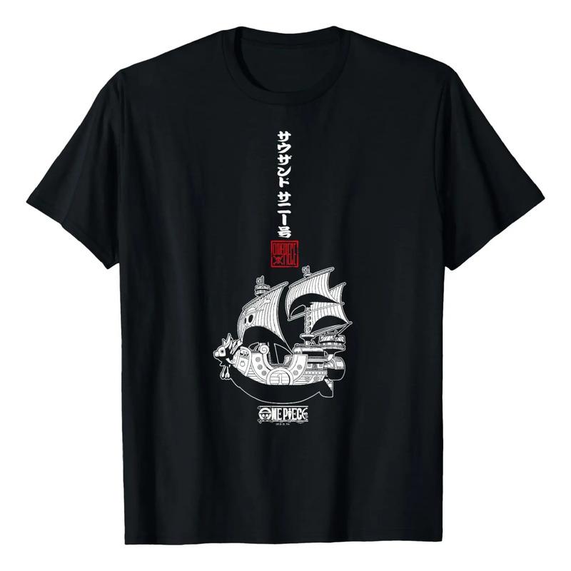 Camiseta Anime Vertical Kanji Thousand Sunny Pirate Ship S разноцветный