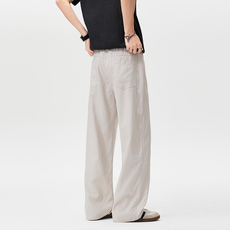 Lyocell Casual Pants Men's Summer Thin Breathable Loose Straight Pants Men's Simple Versatile Pants