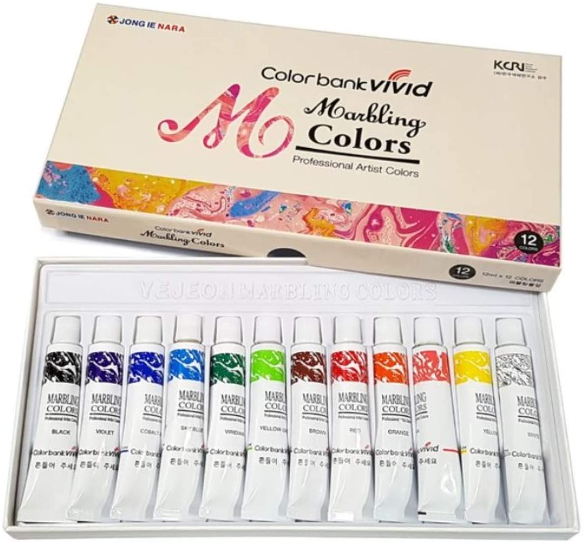 

Jong Ie Nara New Water Marbling Paint Набор из 12 тюбиков по 12 мл каждый