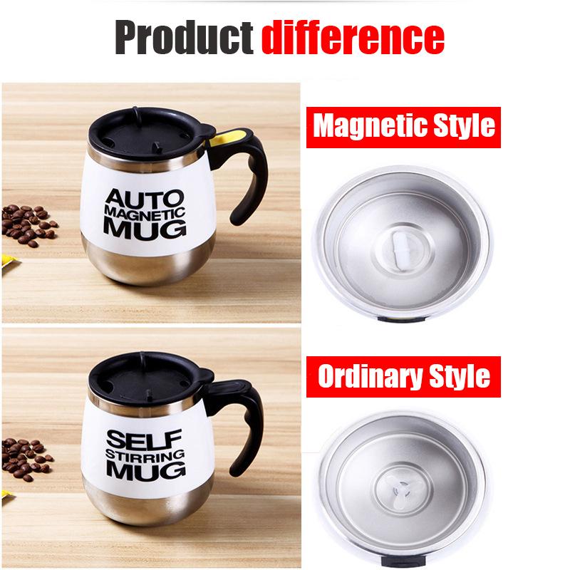 Caneca Elétrica Magnética Auto-Misturadora de Aço Inoxidável 450ml para Café Leite Copo Misturador Liquidificador Preguiçoso Inteligente Copo Térmico