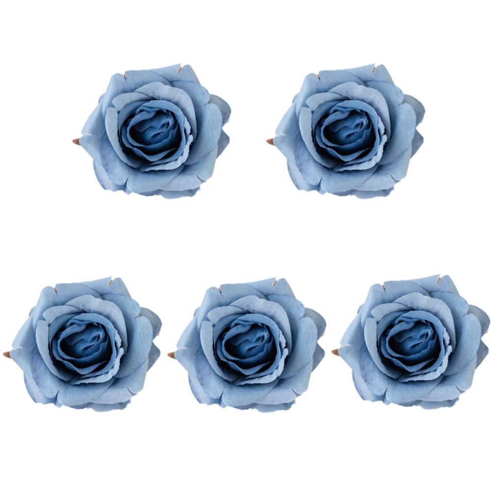 5 шт. 7 см Искусственный Цветок Розы Реалистичный Искусственный Цветок Модные Искусственные Цветы День Святого Валентина синий