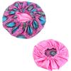 Bonnet Cap Floral Print African Style Satin Polyester Comfortable Hair Care Hat for Daily Wear