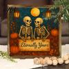 Spooky Fireplace Shelf Accents Halloween Ghost/Witch/Skeleton Decorative Painting, Wall Mount Square Wood Frame Wooden Decor Picture for Home Tabletop