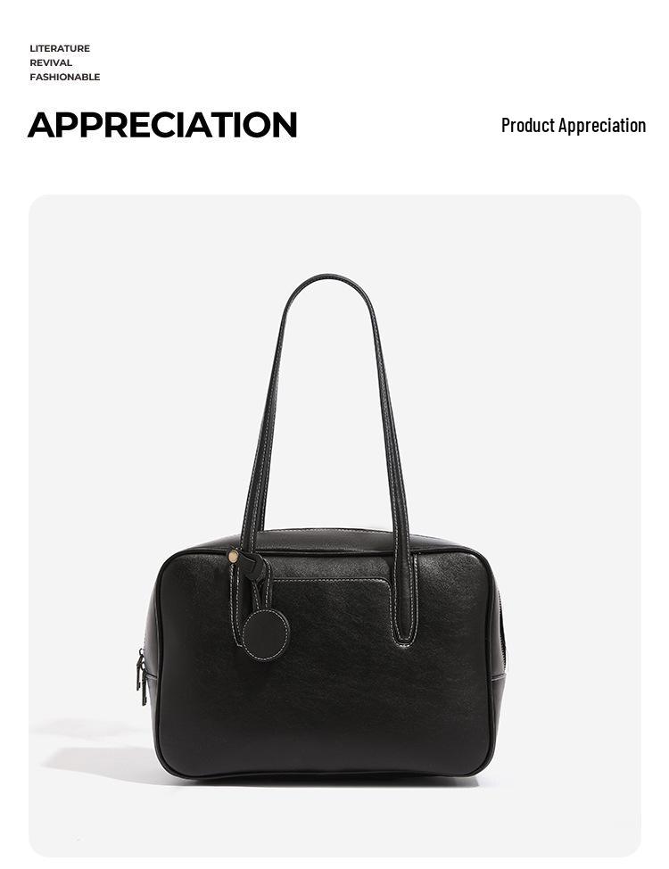 2025 Spring Retro Portable Commuter Bowling Bag - Large Capacity, High-End, Crossbody & One Shoulder Design