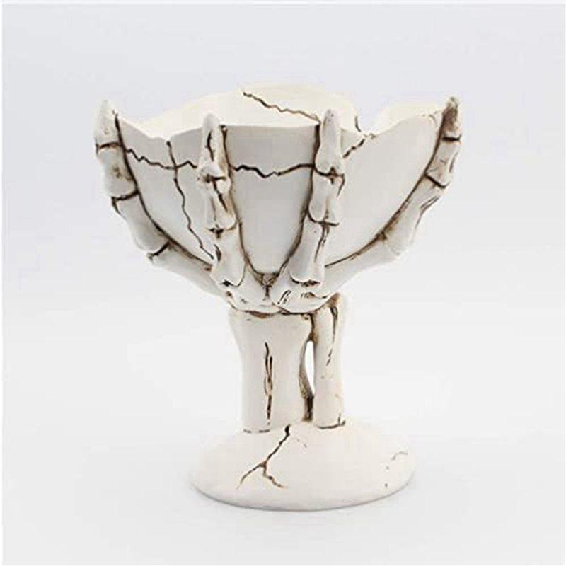 2X Halloween Candy Bowls Skeleton Hands Candy Dish Resin Skull Bowl Rustic Halloween Serving Dish Skeleton Figurines