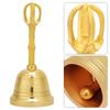 Popolare Campana a Mano in Ottone Puro Campana Buddista Strumento Taoista Feng Shui 4,5 Pollici Sonaglio