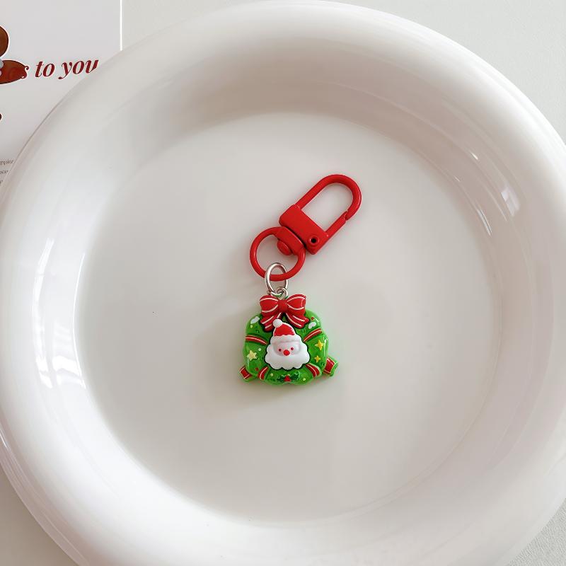 Christmas Cartoon Cute Keychain Santa Claus Elk Snowman Pendant Keyring Backpack Hanging Decoration Year Party Gifts