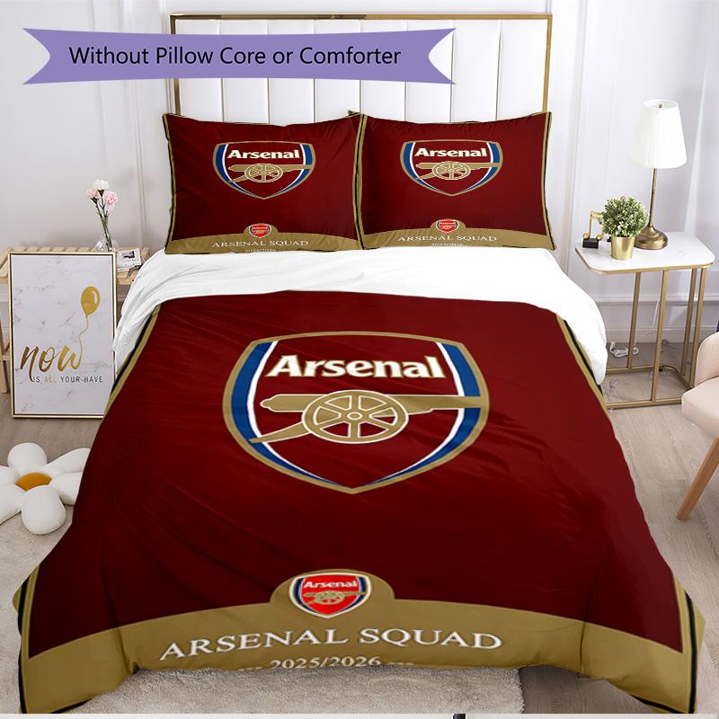 3pcs Duvet Cover Set (1*Duvet Cover + 2*Pillowcase, Without Core), Football team.C Print Soft All‑Season Bedding Set, Home Bedroom Decor Gift