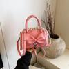 Summer New Solid Color PU Bow String Handbag Large Capacity Versatile Shoulder Bag 2026 Soft Simple Bags for Women