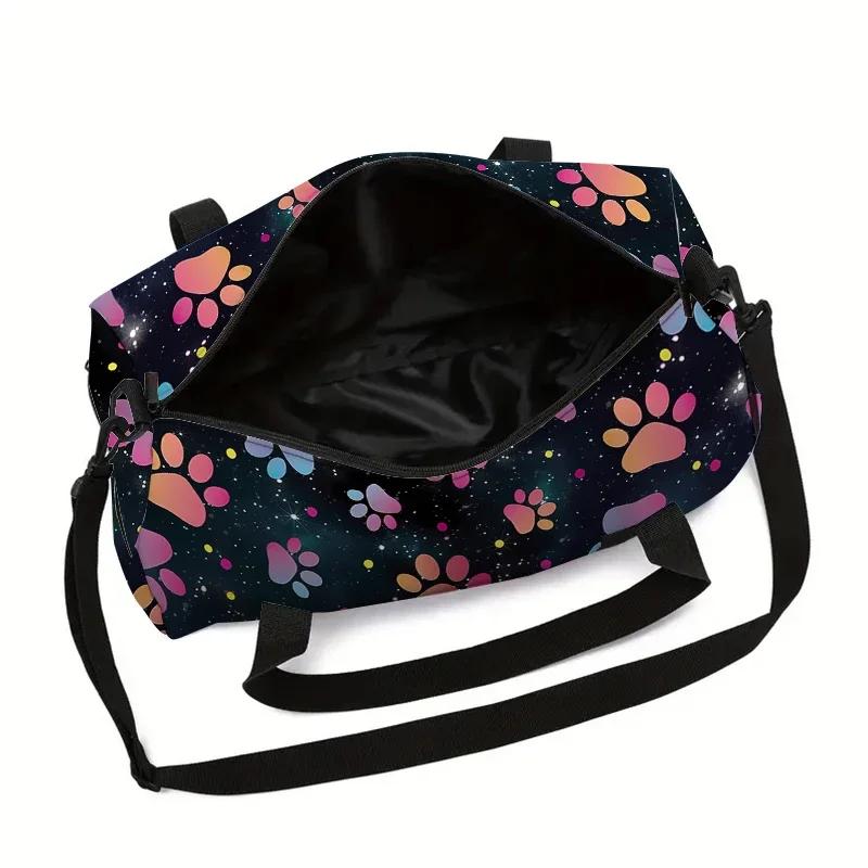 Paw Prints Large Capacity Luggage Bag for Boy and Girls Best Gifts 2D Cartoon Stravel Duffels Outdoor Fitness Bag for Children