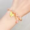 Cute Kids Glass Beaded Bracelet Princess Cartoon Crystal Flower Charm Bangle Handmade Jewelry Gift For Girls Students
