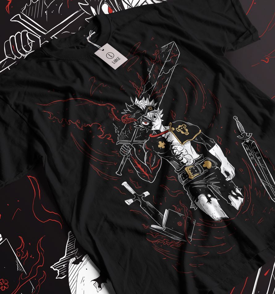 

Black Clover Tshirt Asta Yami Sukehiro Yuno Tee Anime T-Shirt Luck Voltia Shirt M