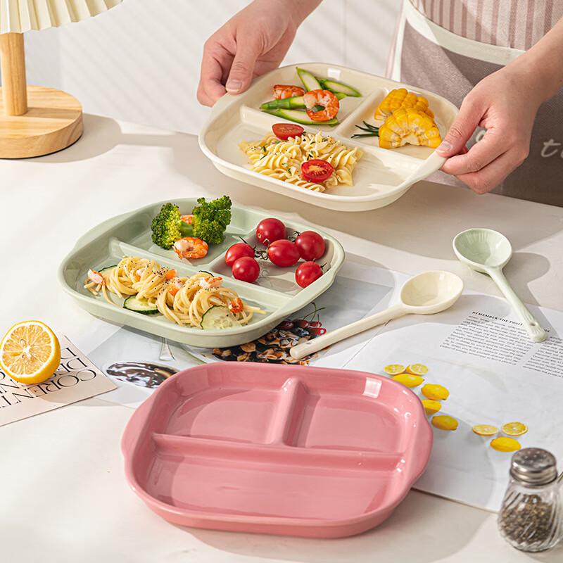 Zhinianhua Ins-Style Ceramic Divided Plate 3-Piece Set