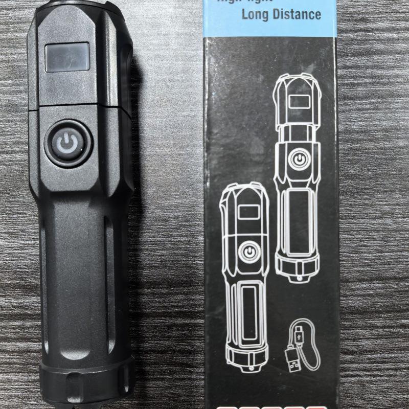 High Power Rechargeable Mini Tactical Flashlight - Bright, Portable, Long Range, Multifunctional, White Light Display